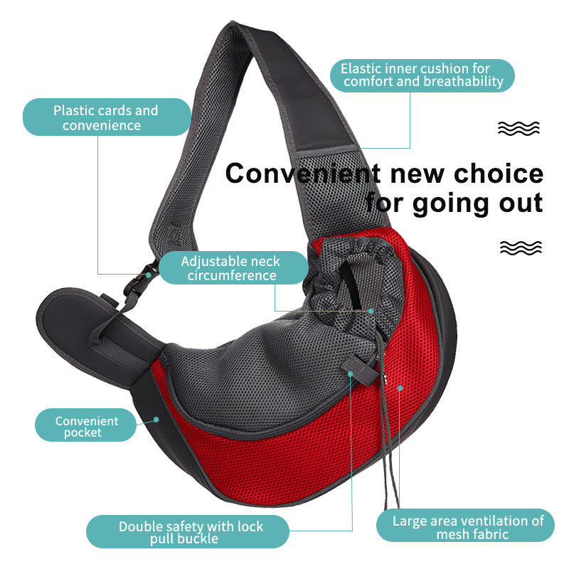 Breathable Oxford Pet Carrier Crossbody Shoulder Bag for Cats and Small Dogs
