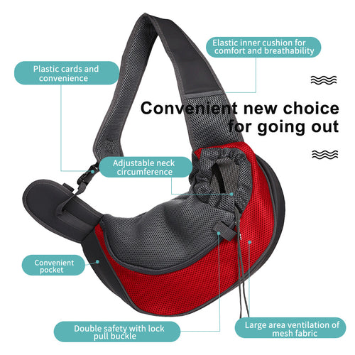Breathable Oxford Pet Carrier Crossbody Shoulder Bag for Cats and Small Dogs
