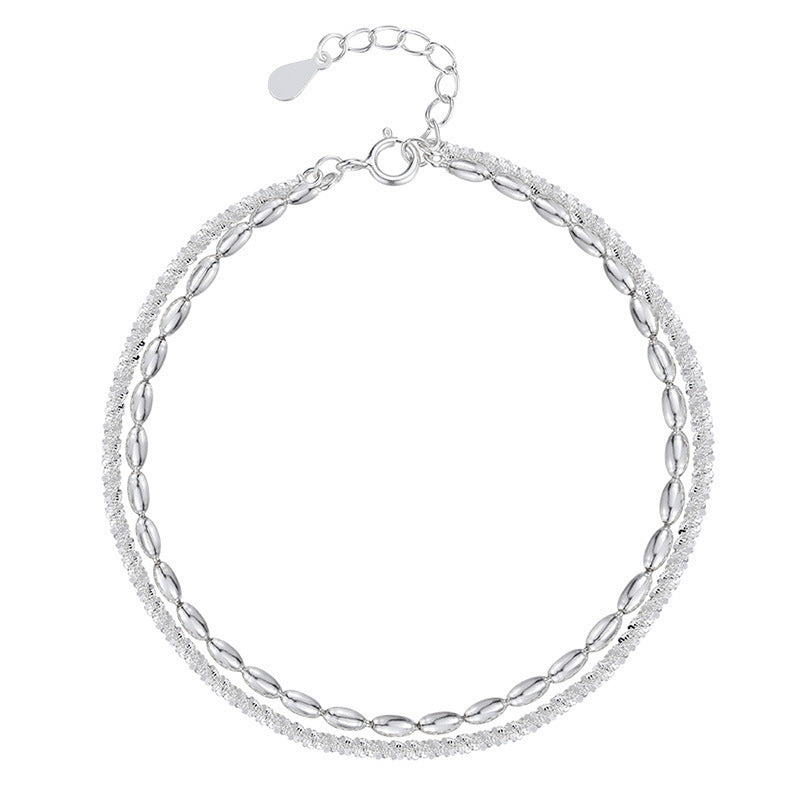 Rice Grain Double-Layer Sparkling Copper Bracelet