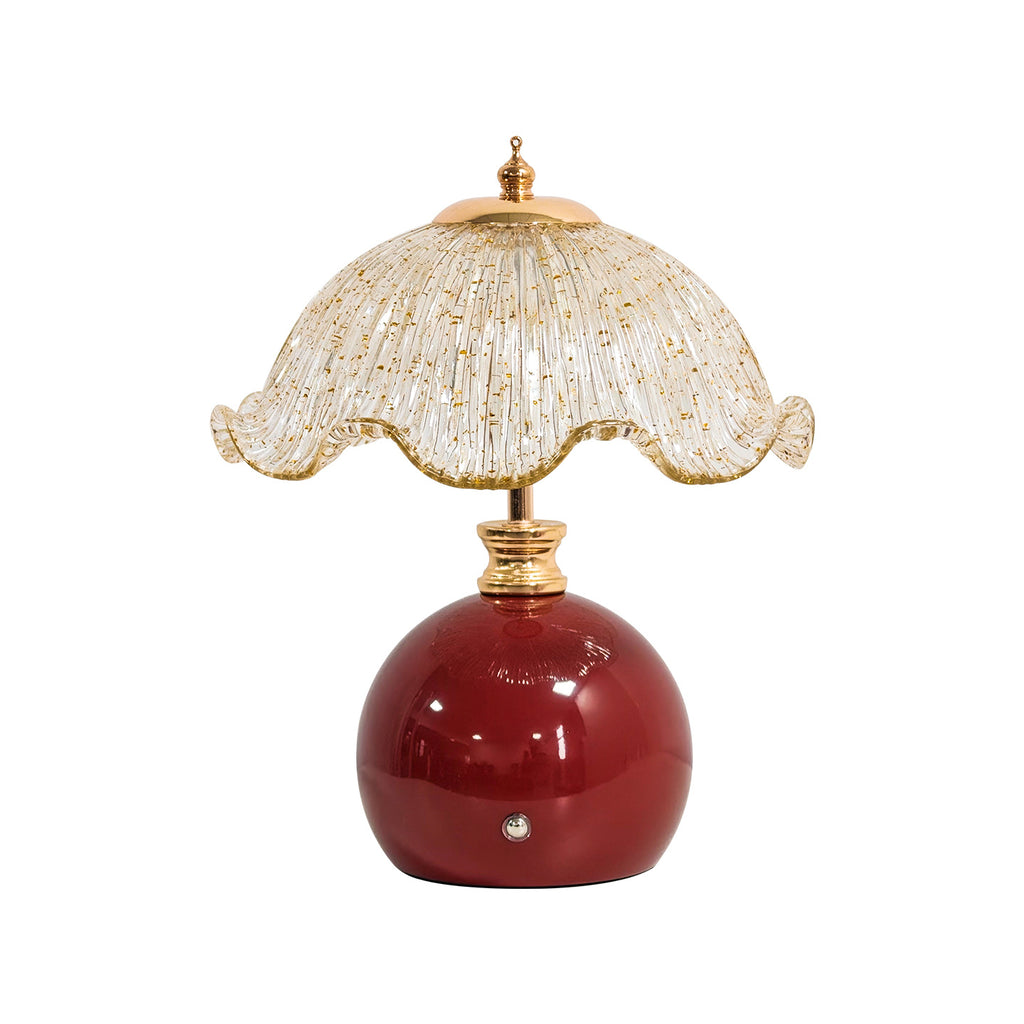 Retro Petal Table Lamp USB Rechargeable Bamboo Bedside Ambient Light Wedding Gift