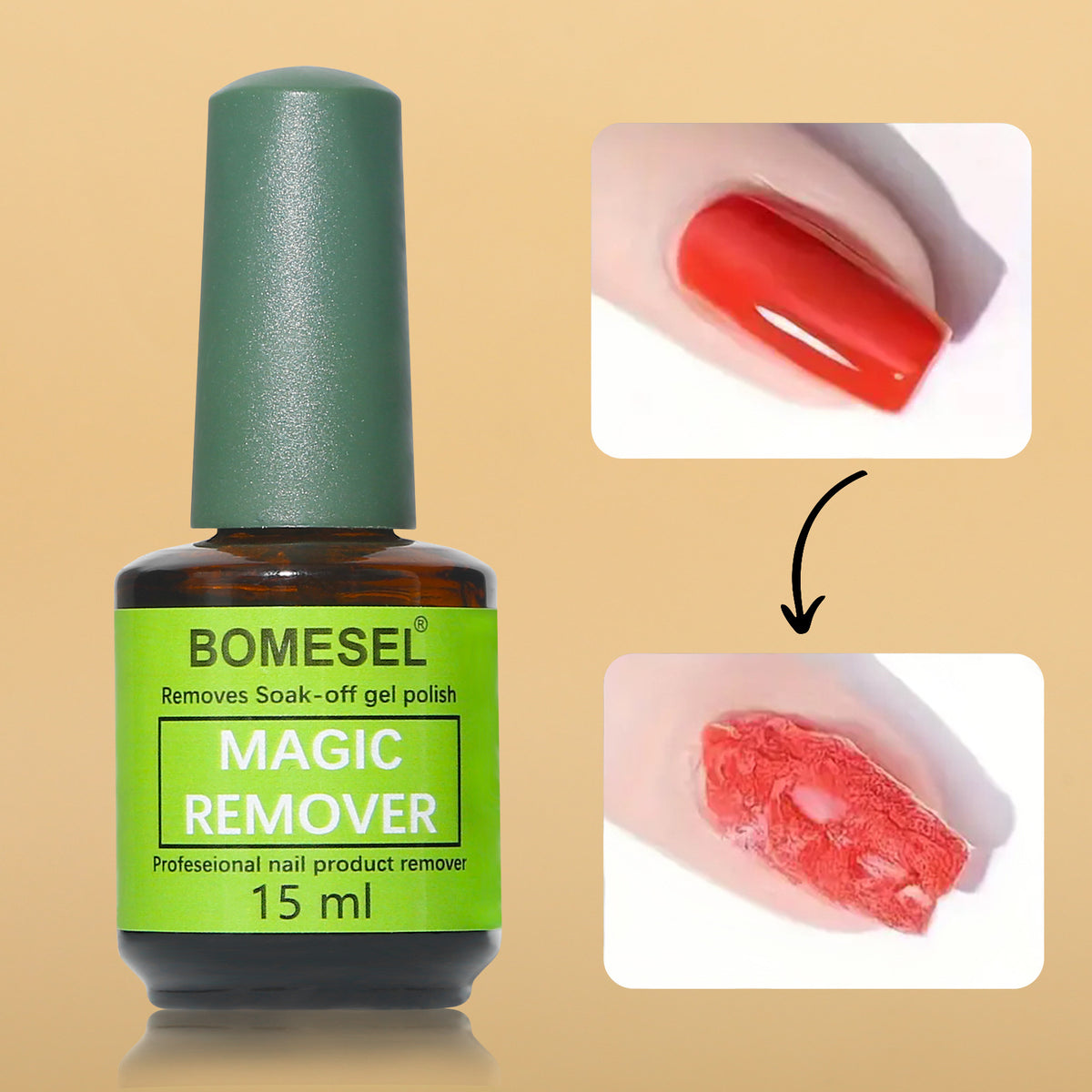 Glitter nail remover gel