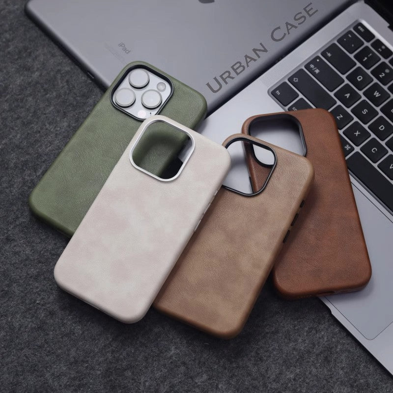 Retro Leather Magnetic Shockproof Phone Case for iPhone 17 16 15 14 13 12 Series